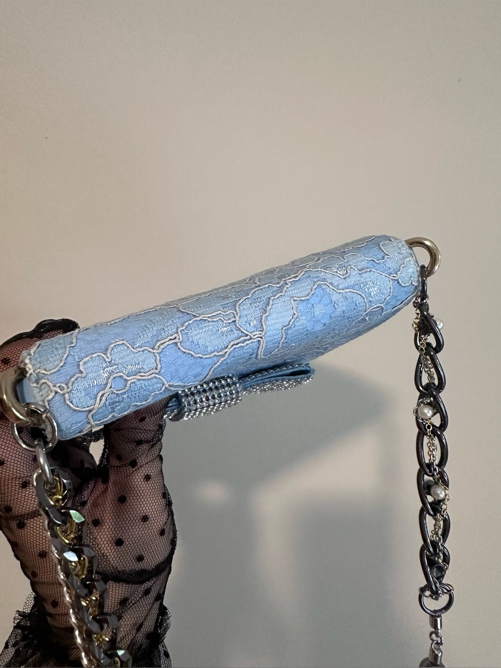 Dolce Gabbana Rare lace rhinestone evening shoulder bag - Picture 10 of 17